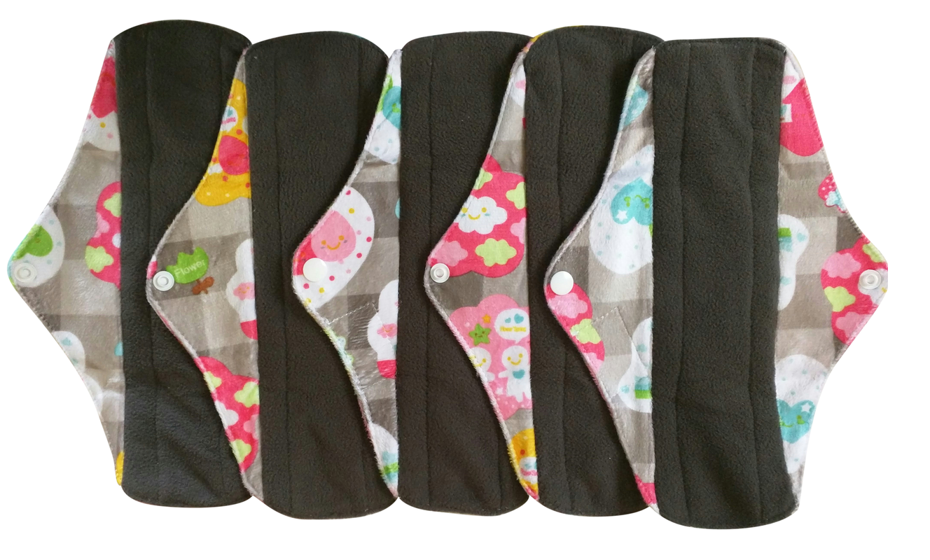 Rainbow Hearts Menstrual Pads